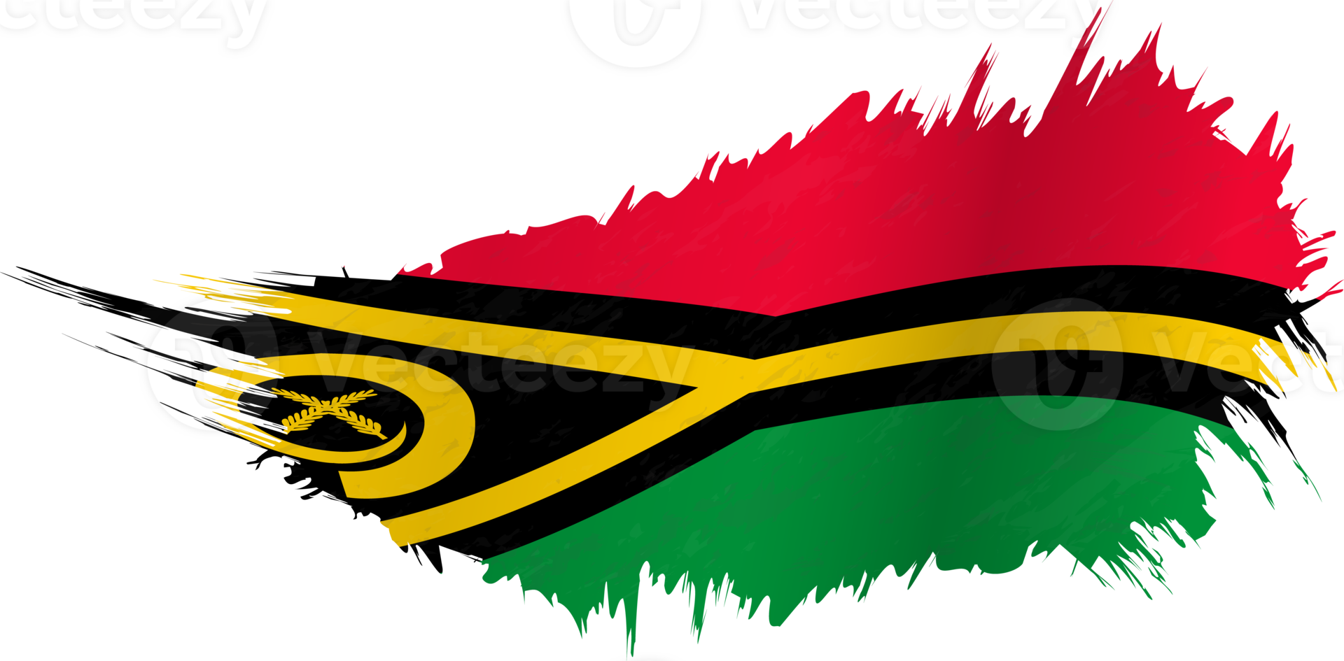 Flag of Vanuatu in grunge style with waving effect. png