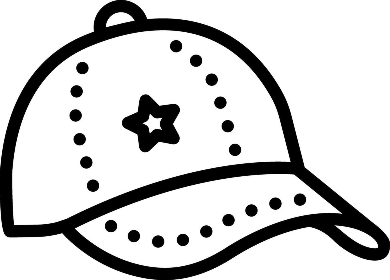 vector negro línea icono para gorra