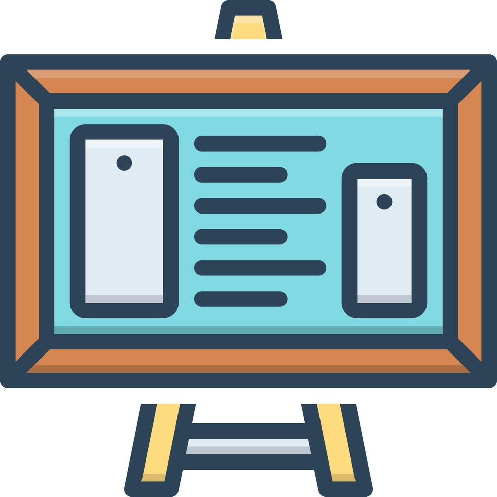 Vector black line icon for board