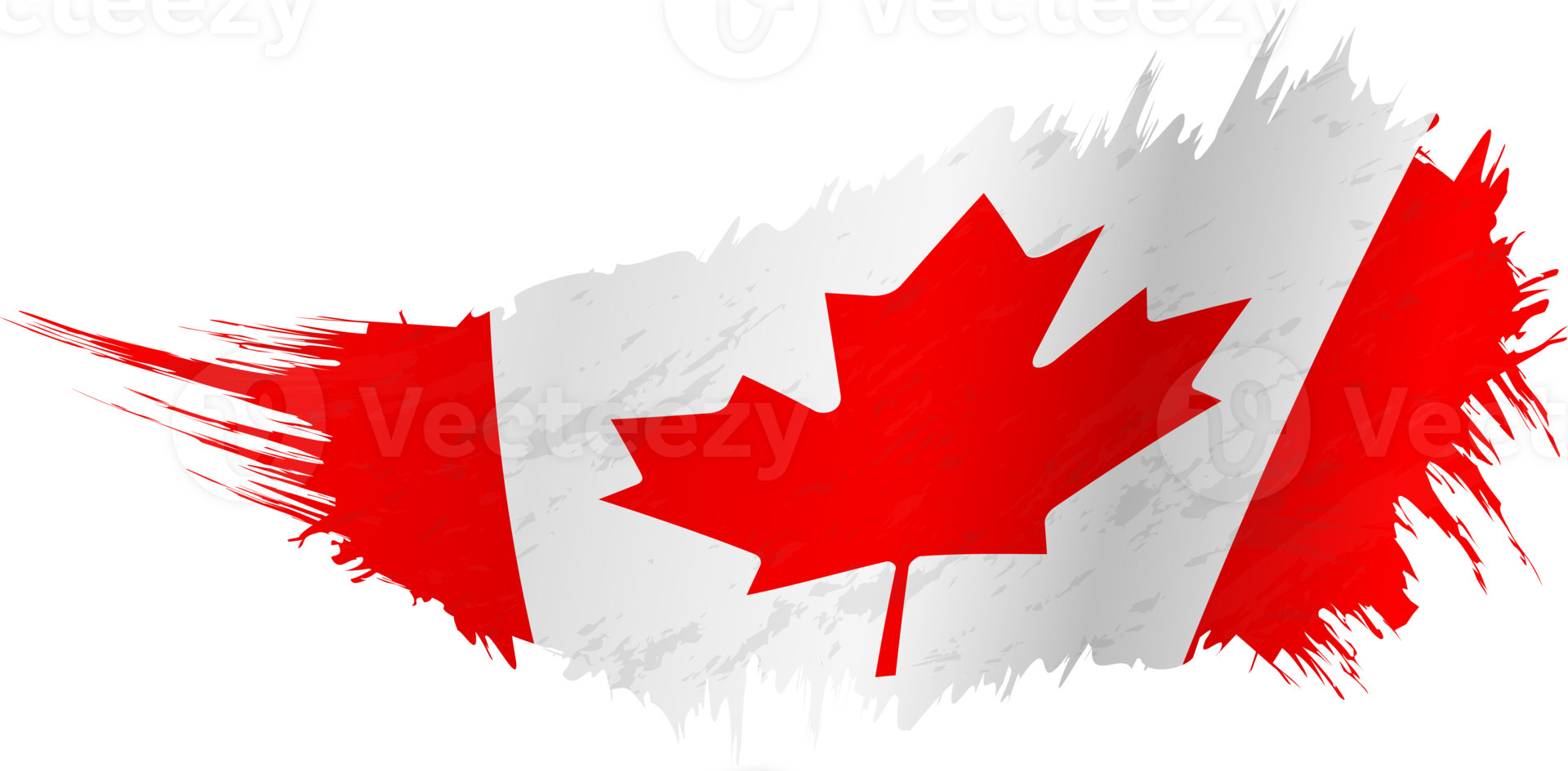 Flag of Canada in grunge style with waving effect. png