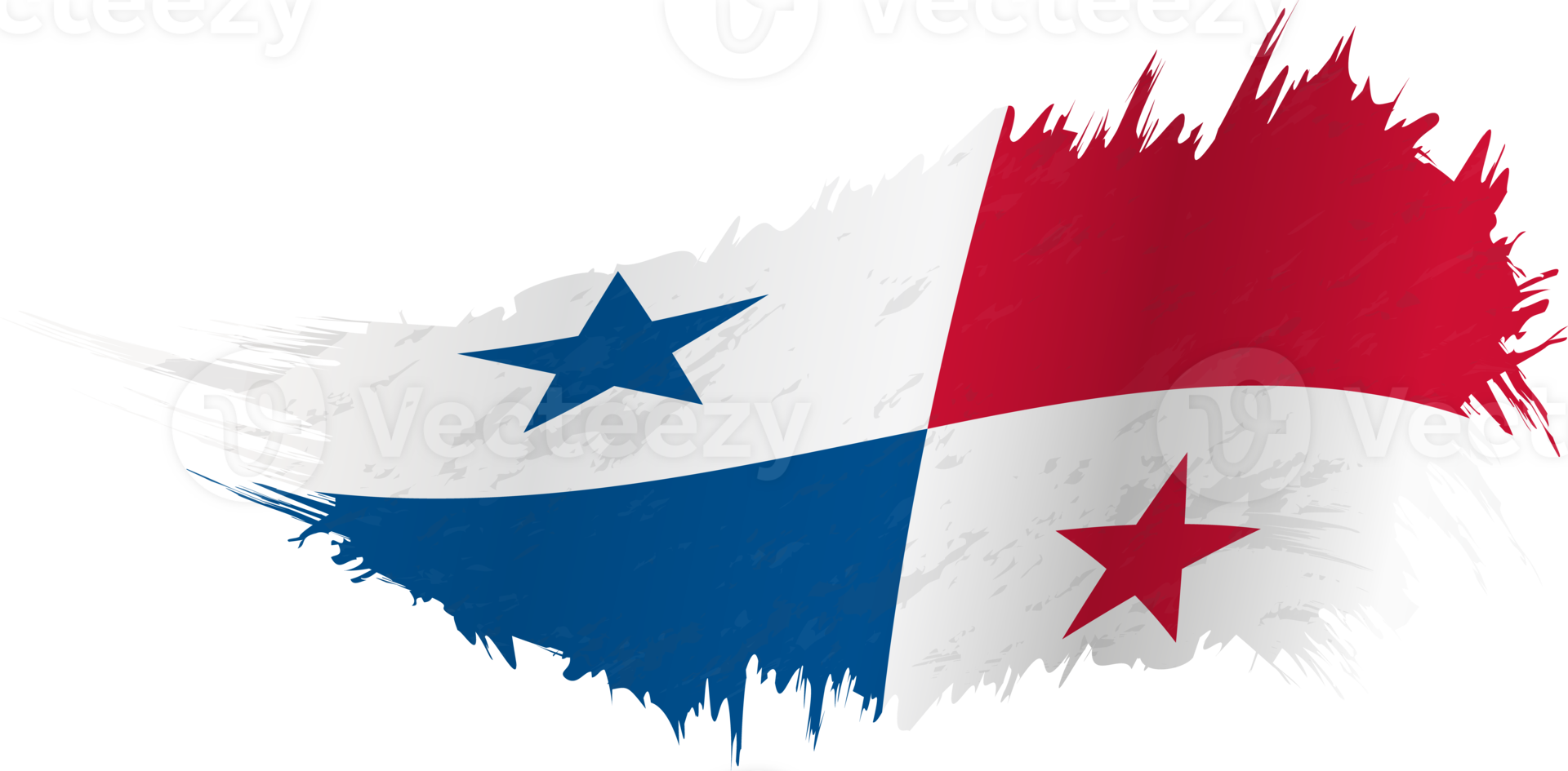 Flag of Panama in grunge style with waving effect. png