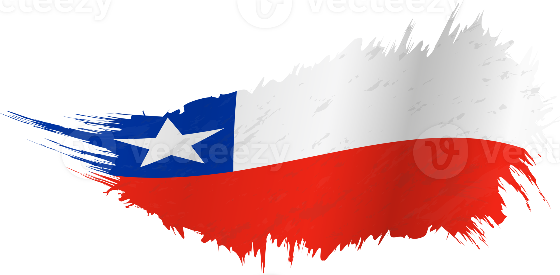 Flag of Chile in grunge style with waving effect. png