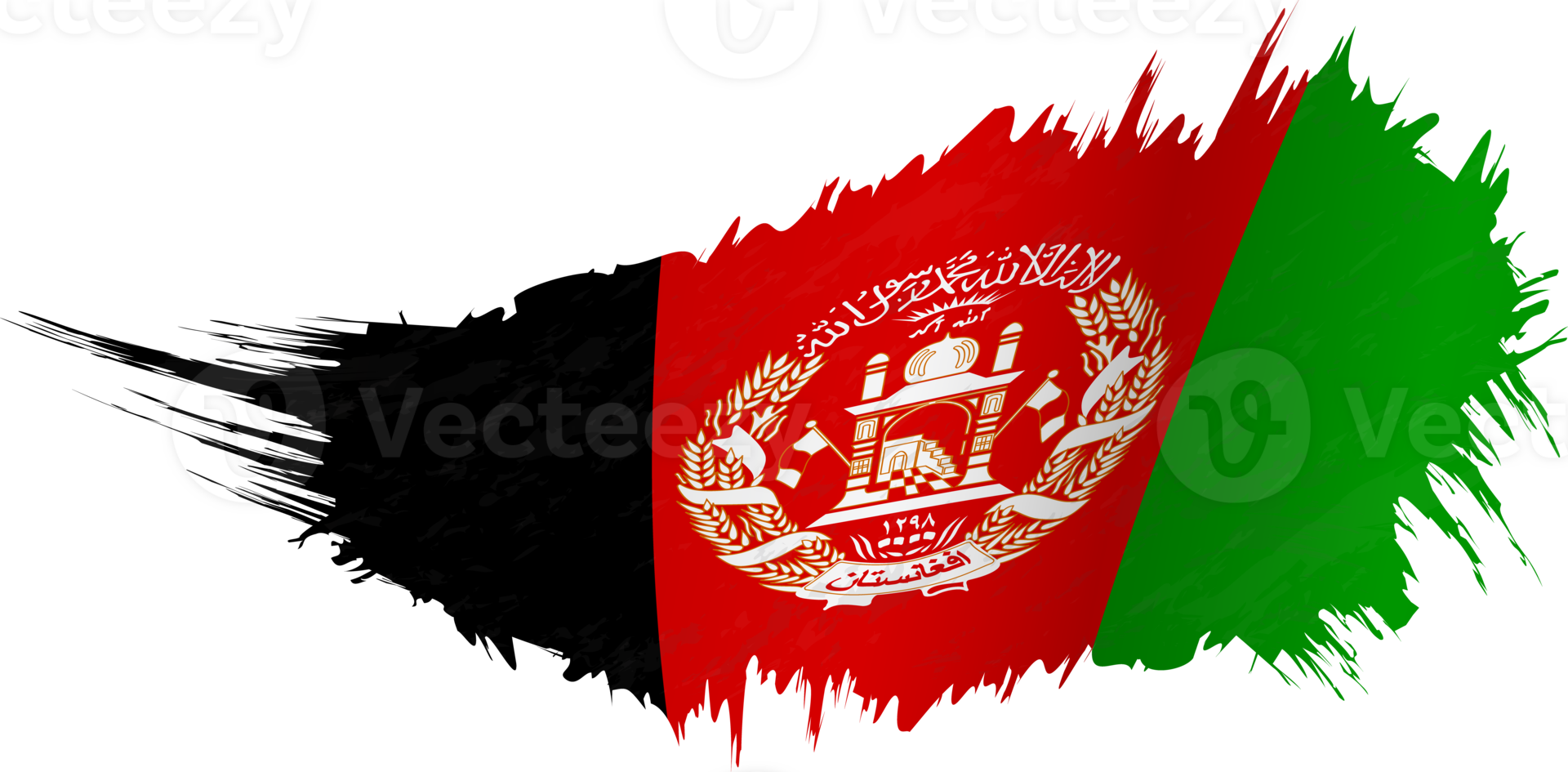 Flag of Afghanistan in grunge style with waving effect. png