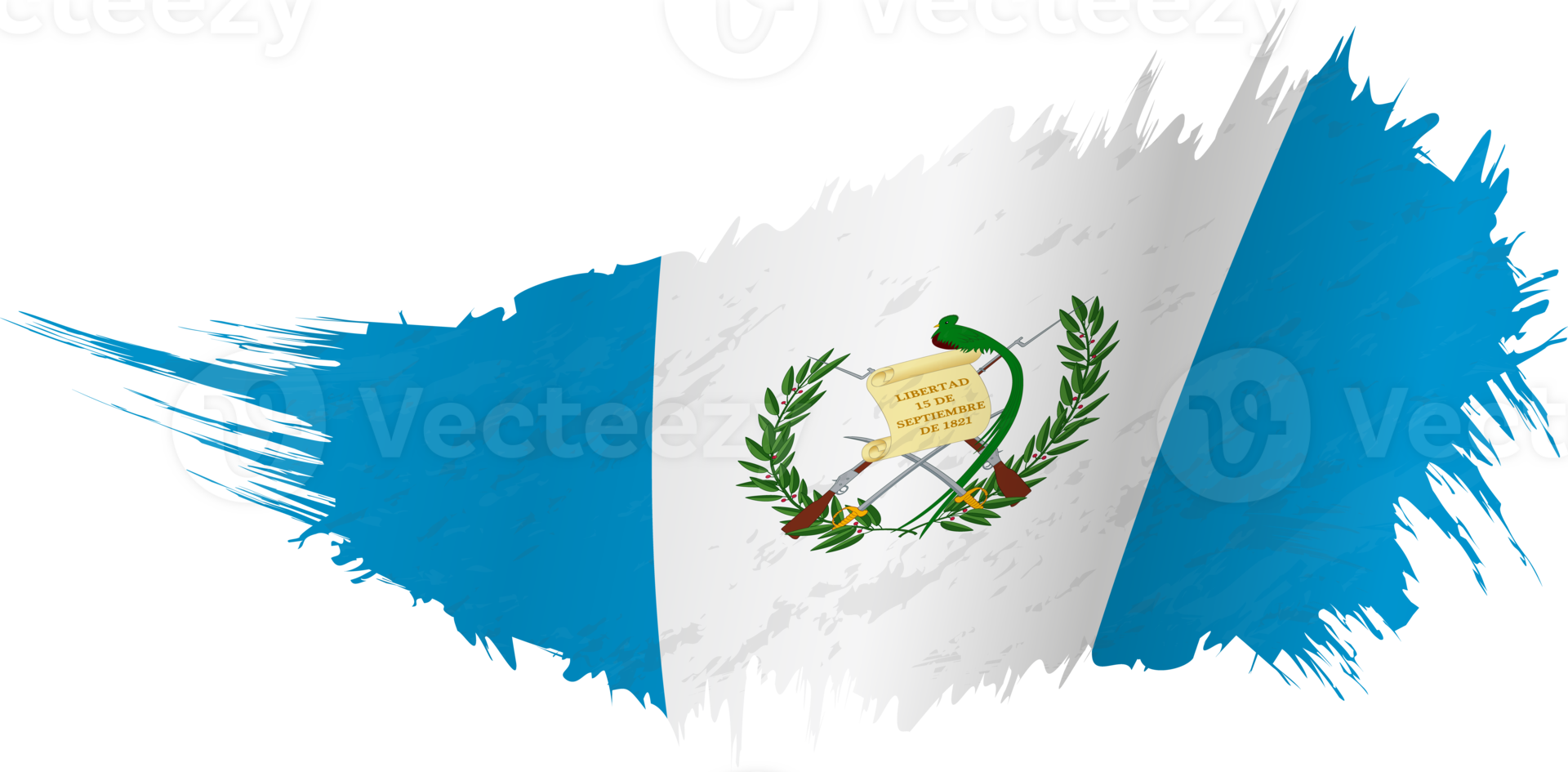 Flag of Guatemala in grunge style with waving effect. png