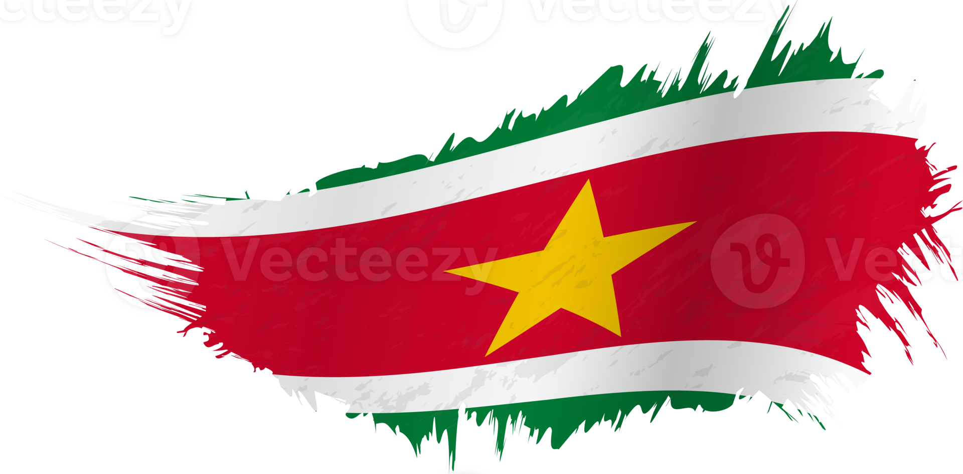 Flag of Suriname in grunge style with waving effect. png