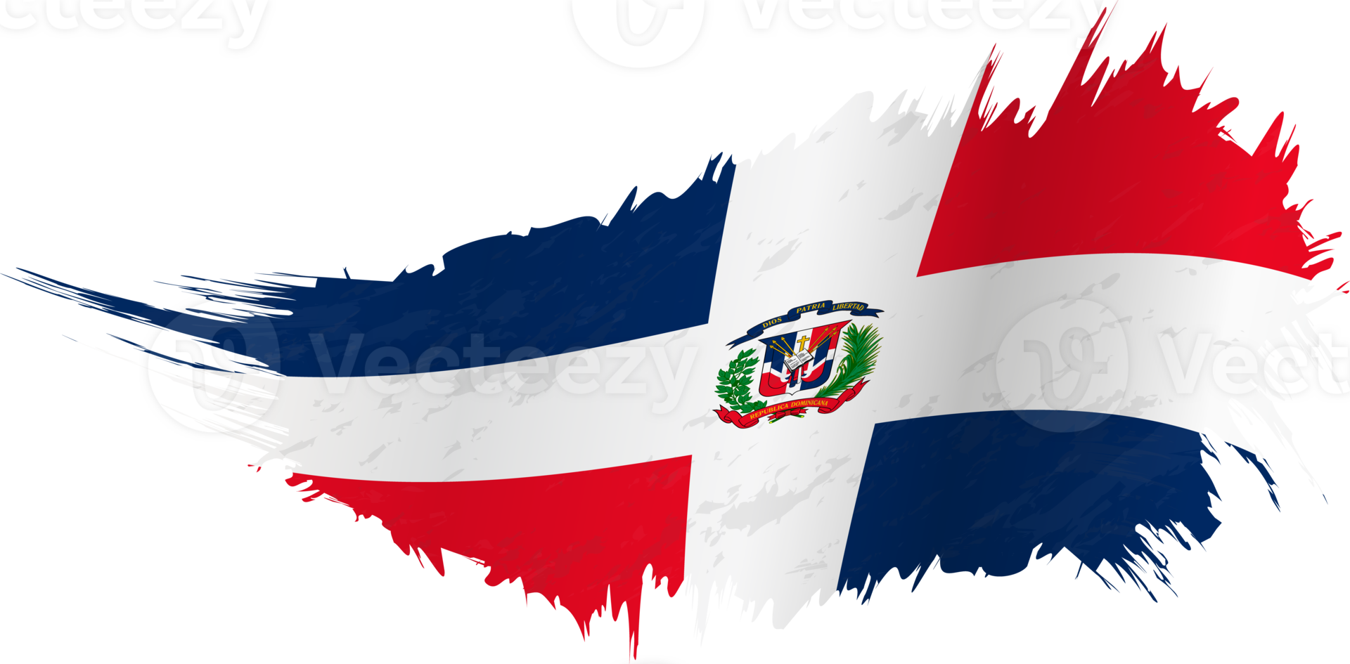Flag of Dominican Republic in grunge style with waving effect. png