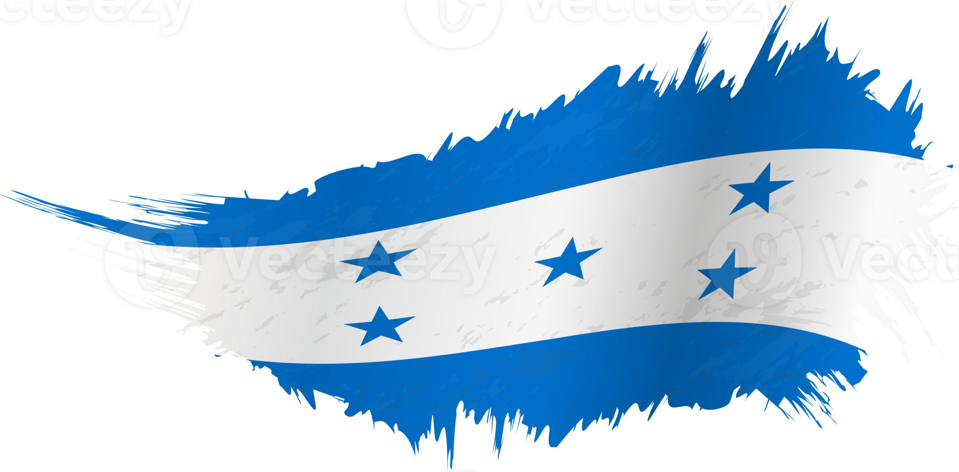 Flag of Honduras in grunge style with waving effect. png