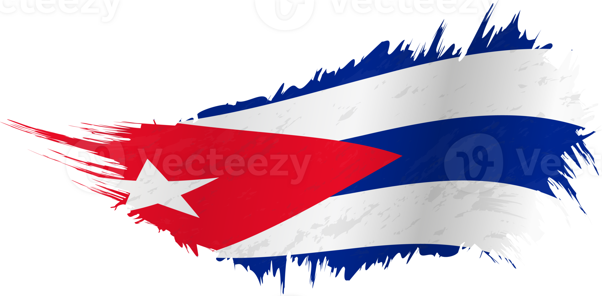 Flag of Cuba in grunge style with waving effect. png
