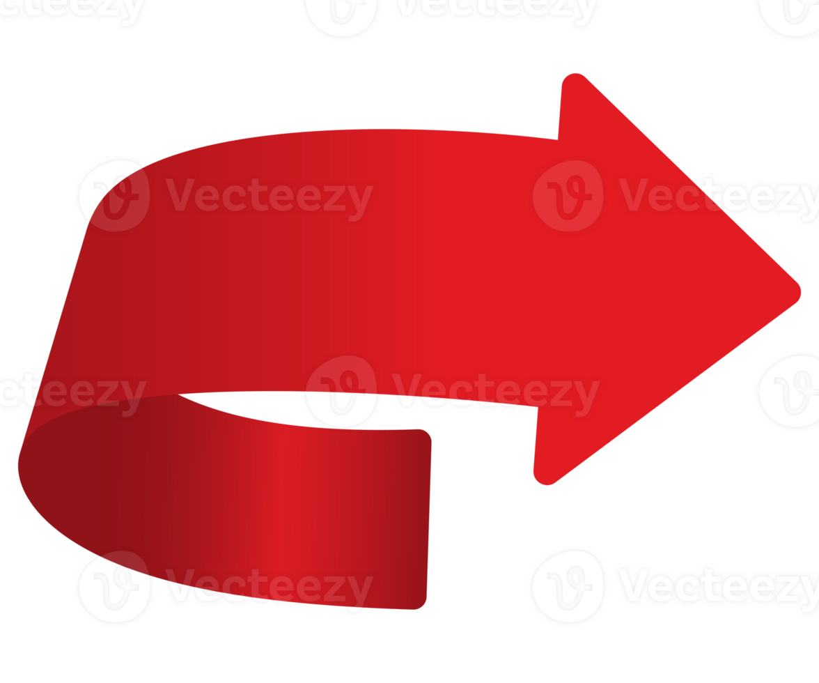 Red arrow. 3D arrow icon. PNG. png