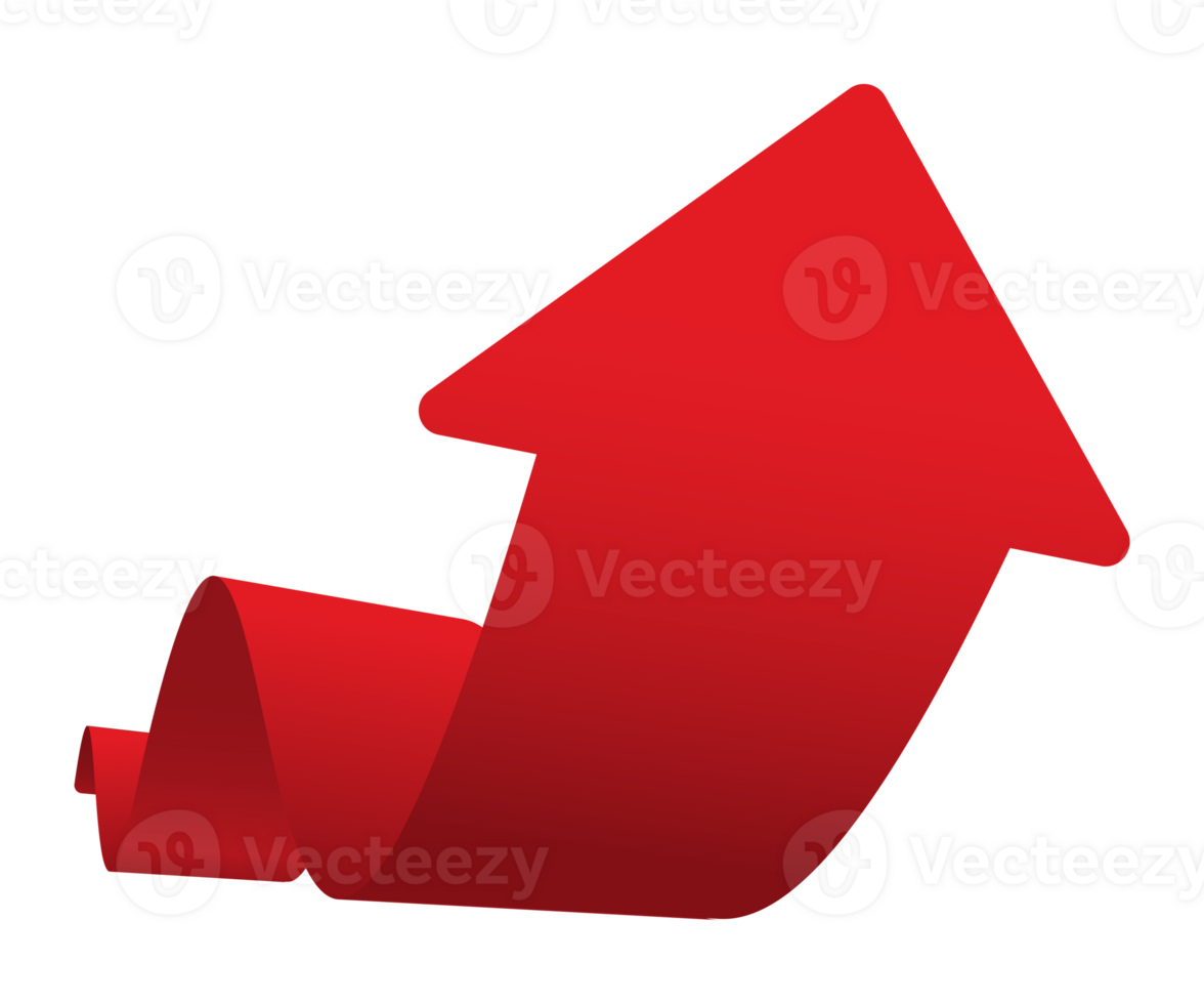 Red arrow. 3D arrow icon. PNG. png