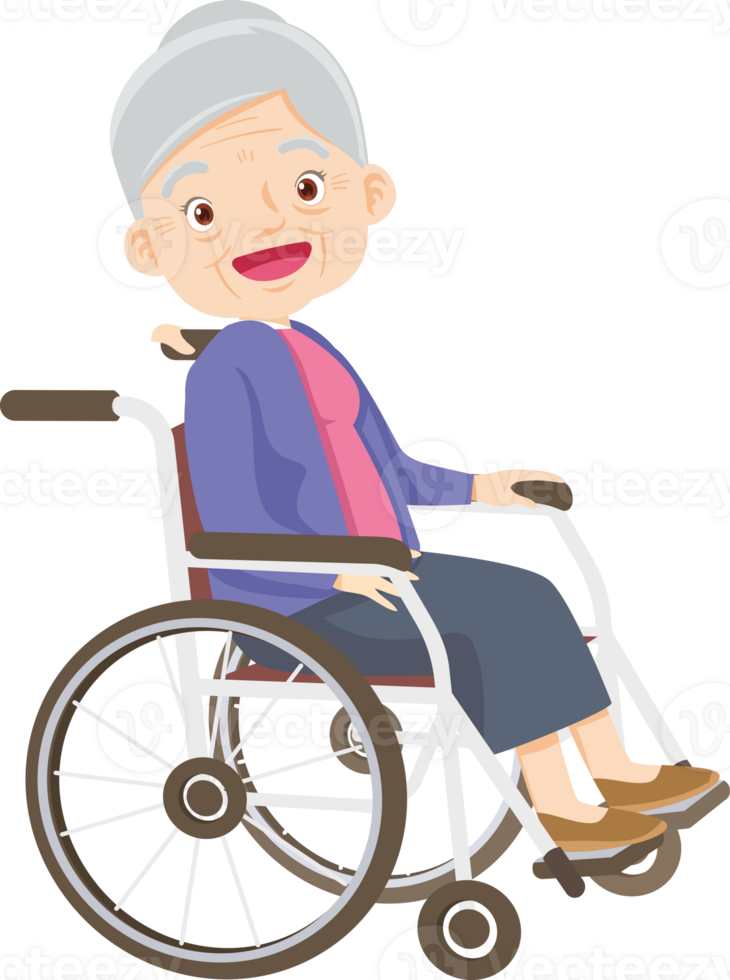 elderly woman on wheelchair png