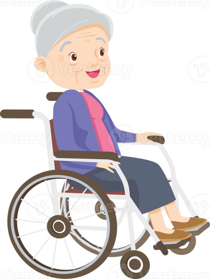 elderly woman on wheelchair png