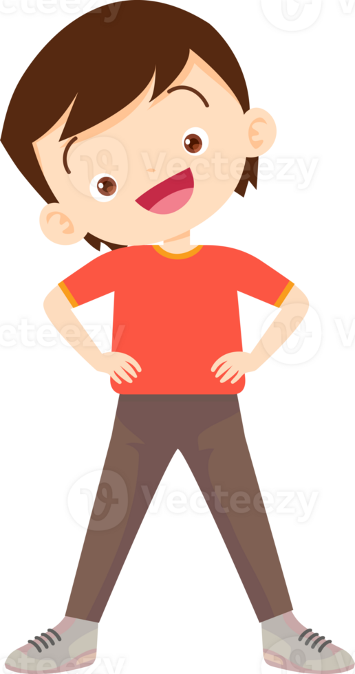 cute boy exercise actions to move the body healthy png