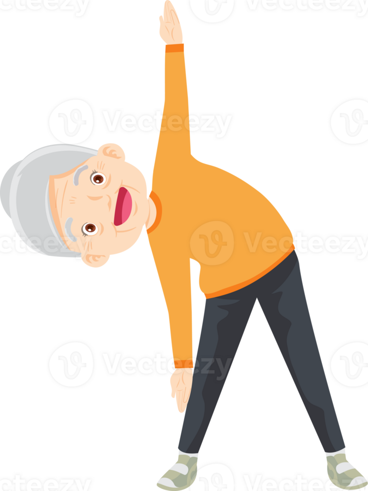 grand mother, old woman exercise png