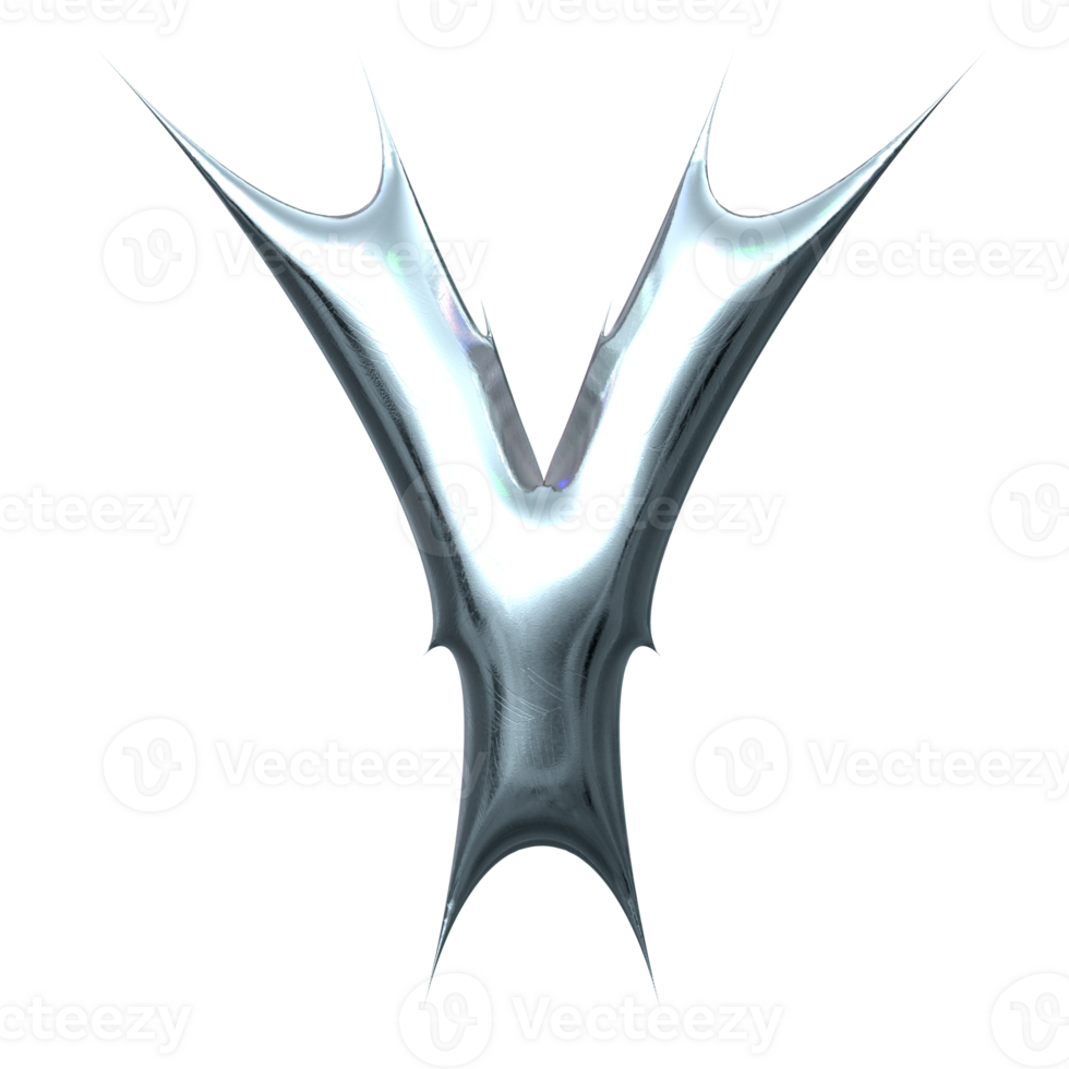 3d chrome letter y png
