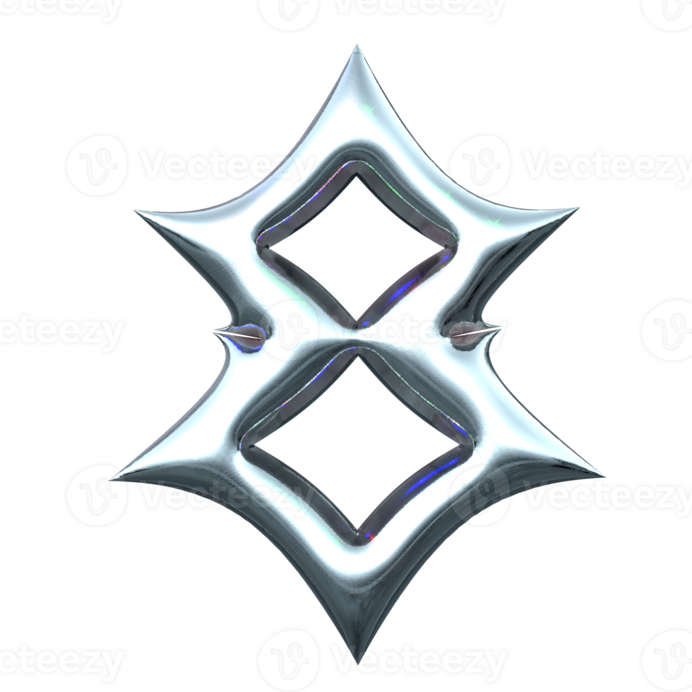 3d chrome number 8 png
