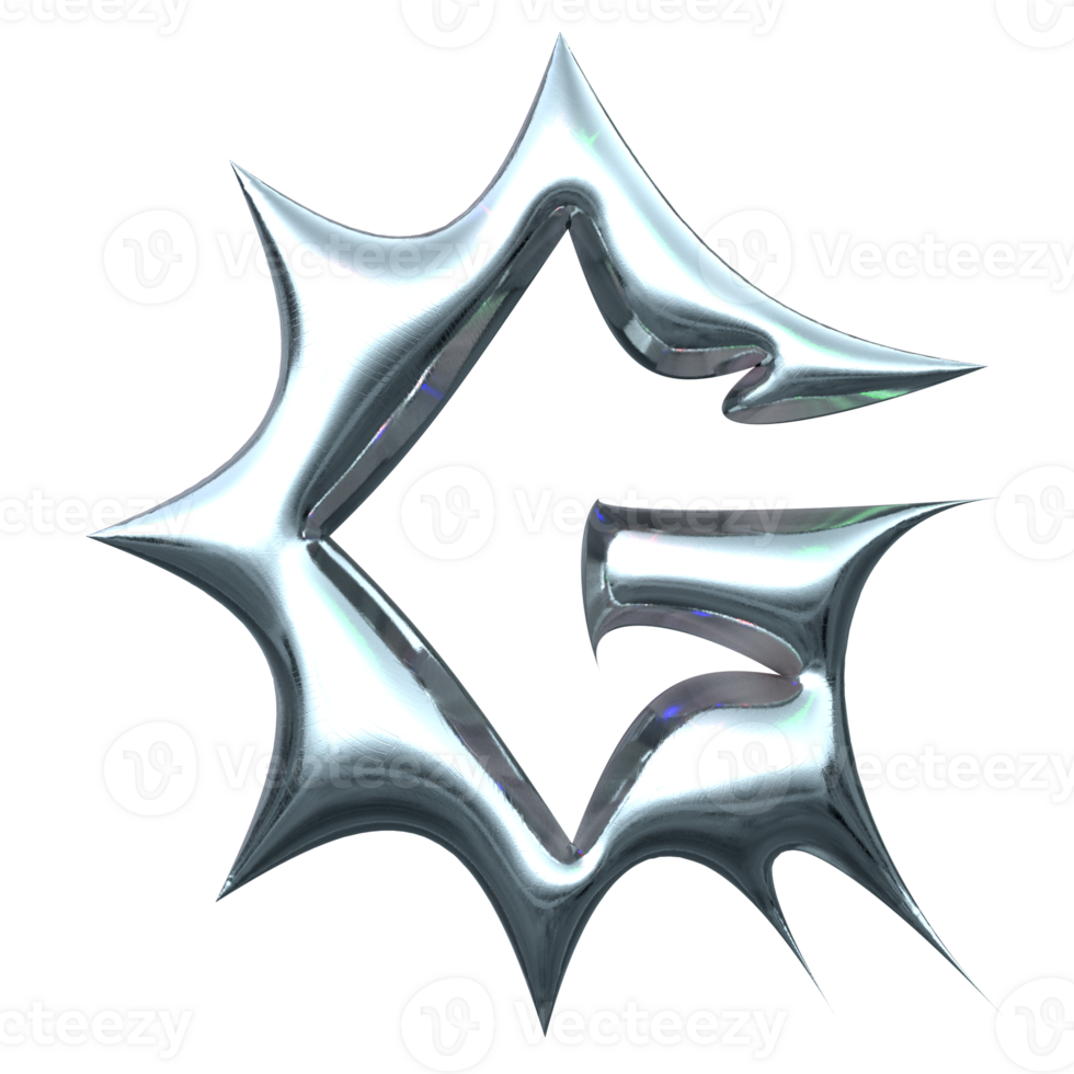 3d chrome letter g png