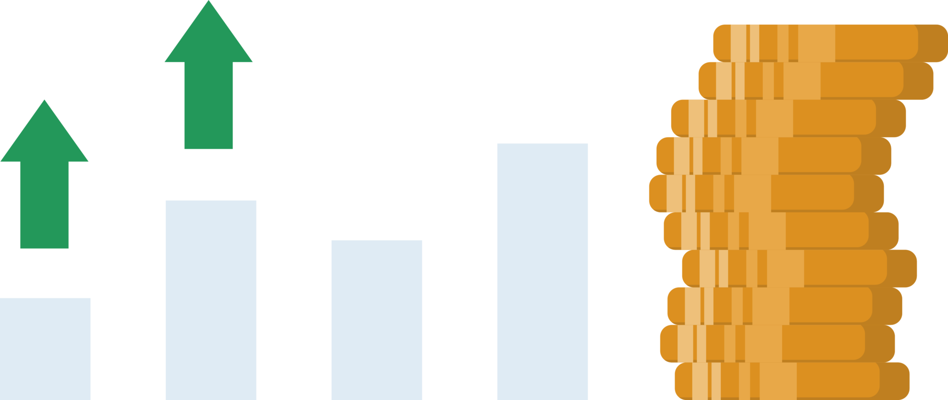 Financial growth investment illustration with coin png