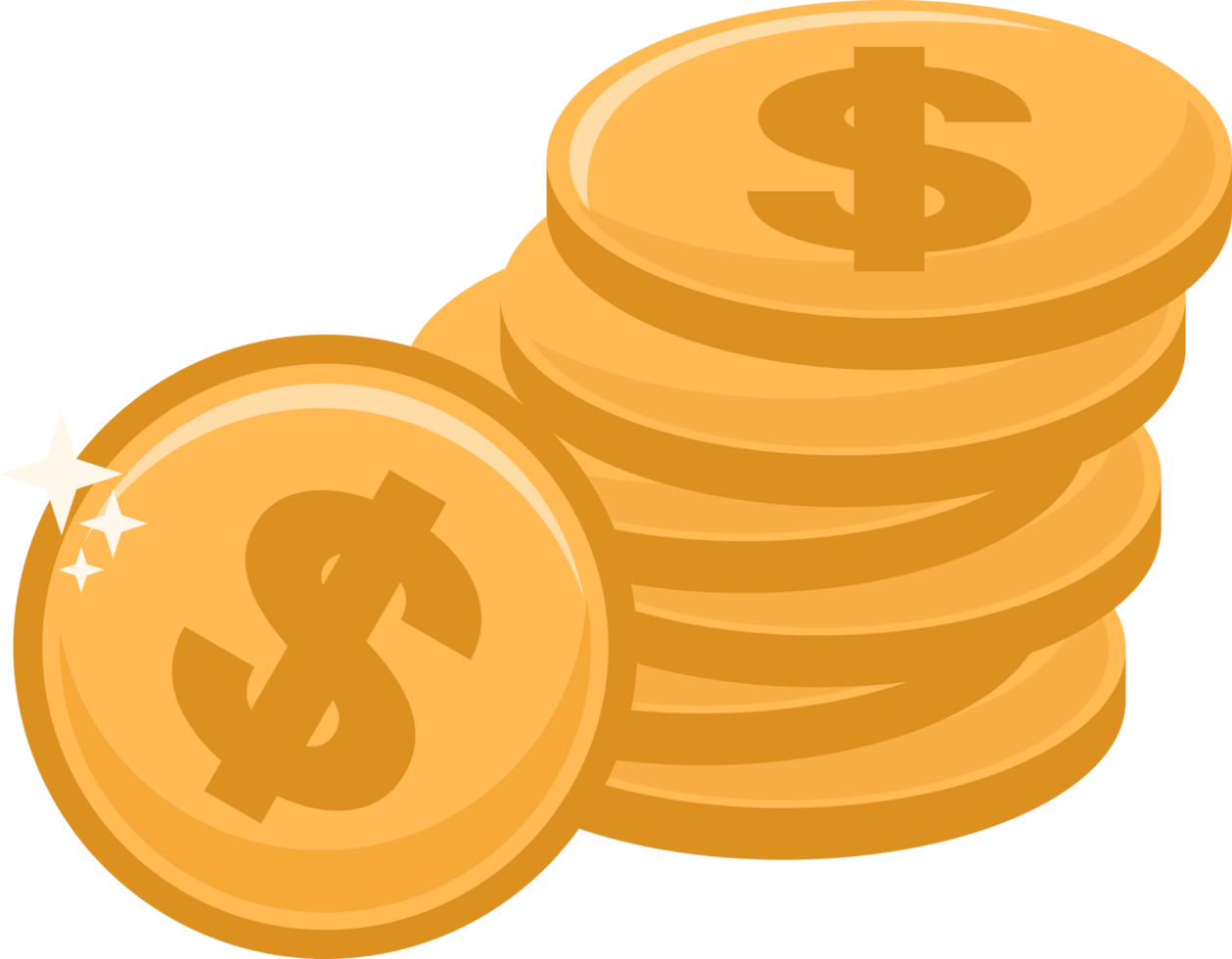 Financial growth investment illustration with coin png