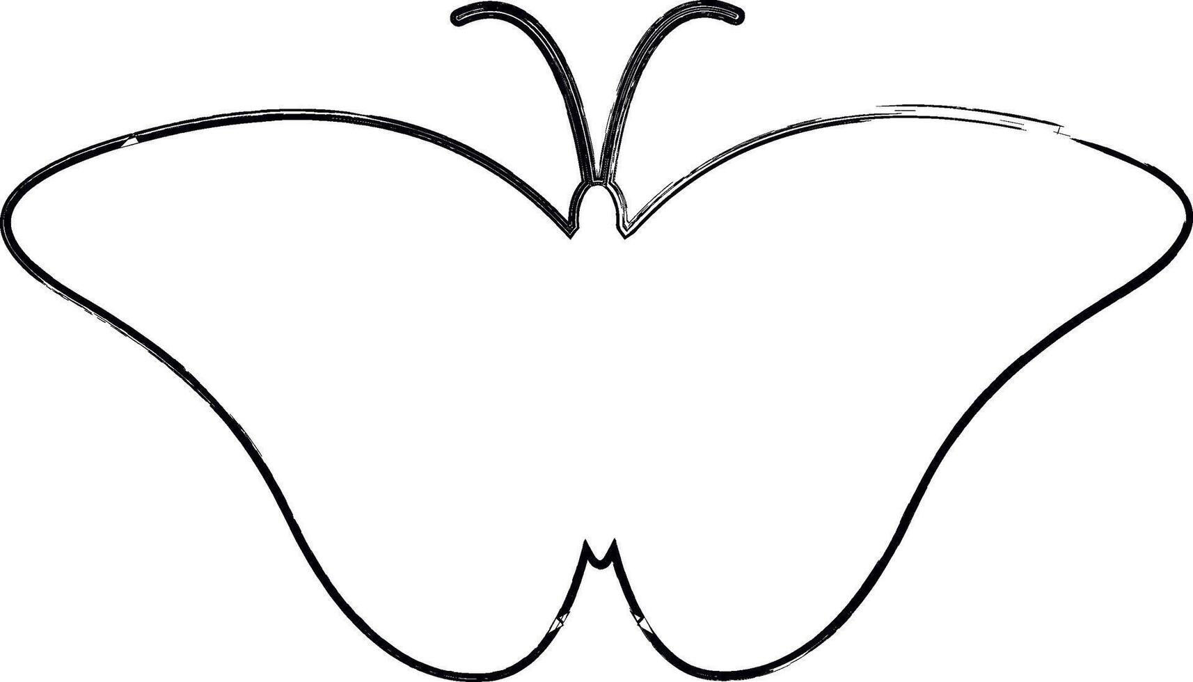 mariposa garabatear dibujo y diseño. vector