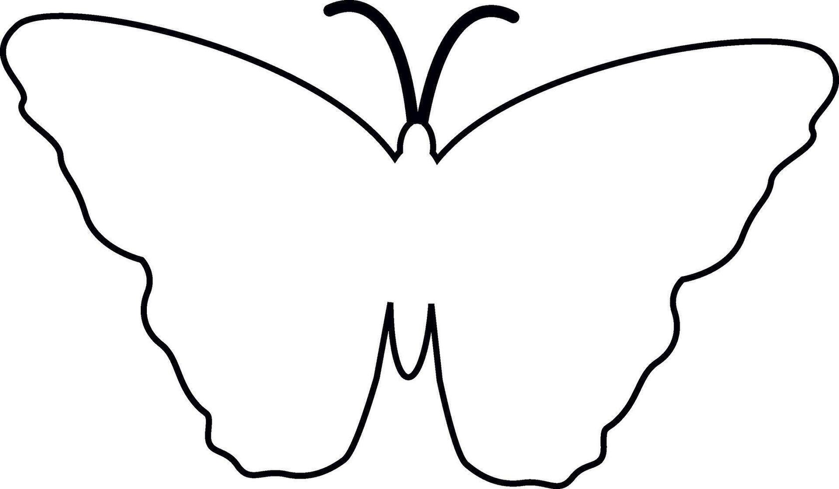 mariposa garabatear dibujo y diseño. vector