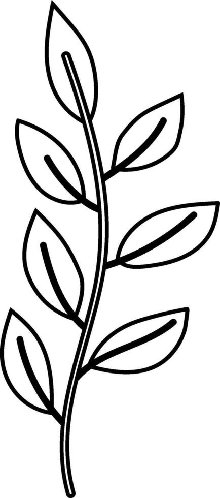 Plant leaves tree doodle decoration design. vector