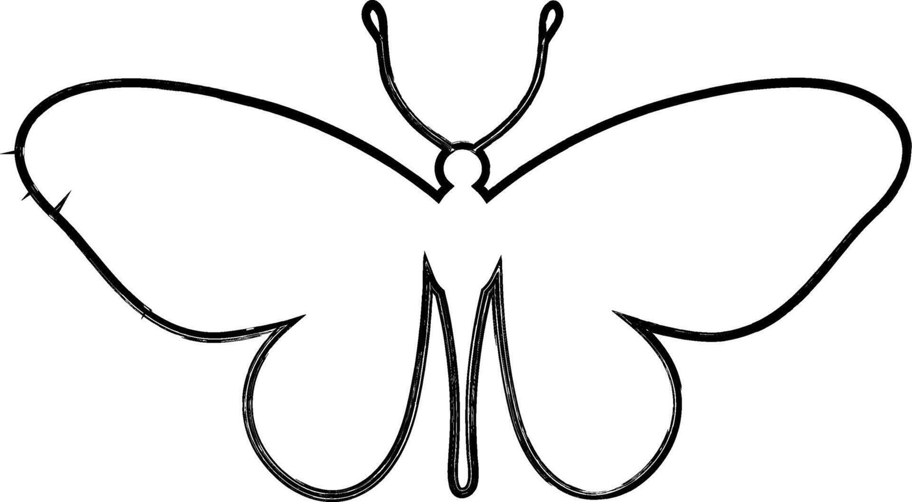 Butterfly drawing for decoration and holiday. vector