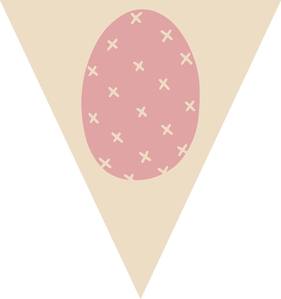 Flag with egg for Easter holiday decoration. vector