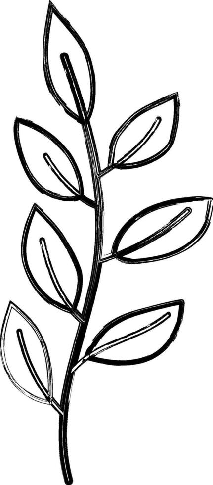 Plant leaves tree doodle decoration design. vector