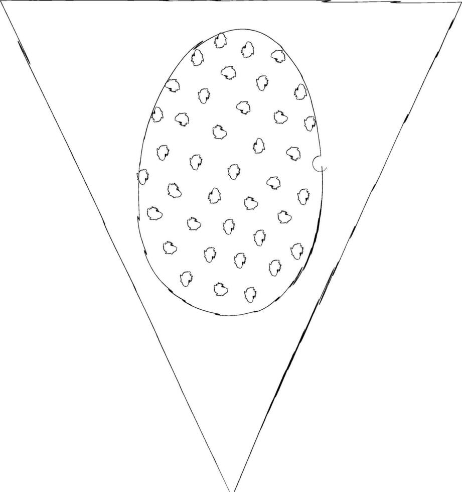 Flag with doodle egg for Easter holiday decoration. vector