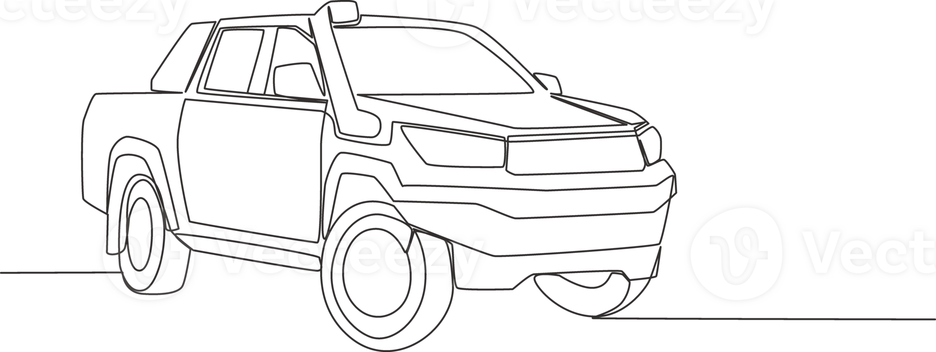 1 linha desenhando do 4x4 roda dirigir difícil pegar caminhão carro. desportivo veículo transporte conceito. solteiro contínuo linha desenhar Projeto png