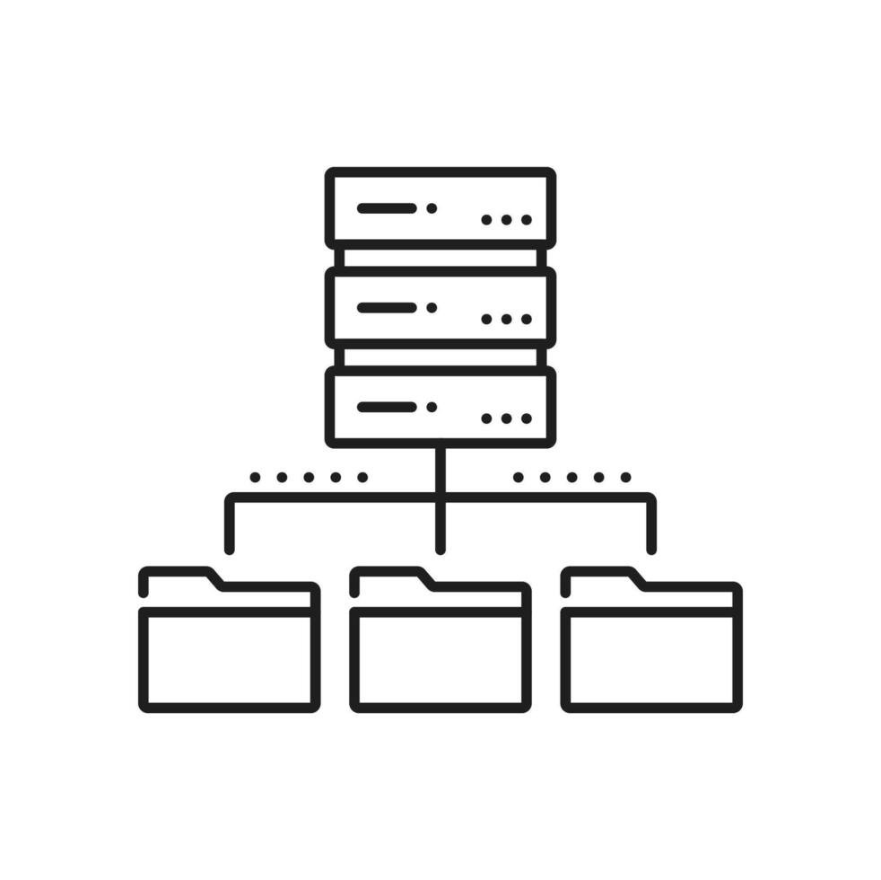 red servidor, base de datos nube almacenamiento línea icono vector