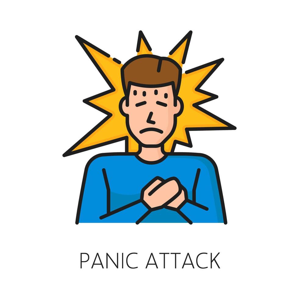 pánico ataque psicológico trastorno problema icono vector