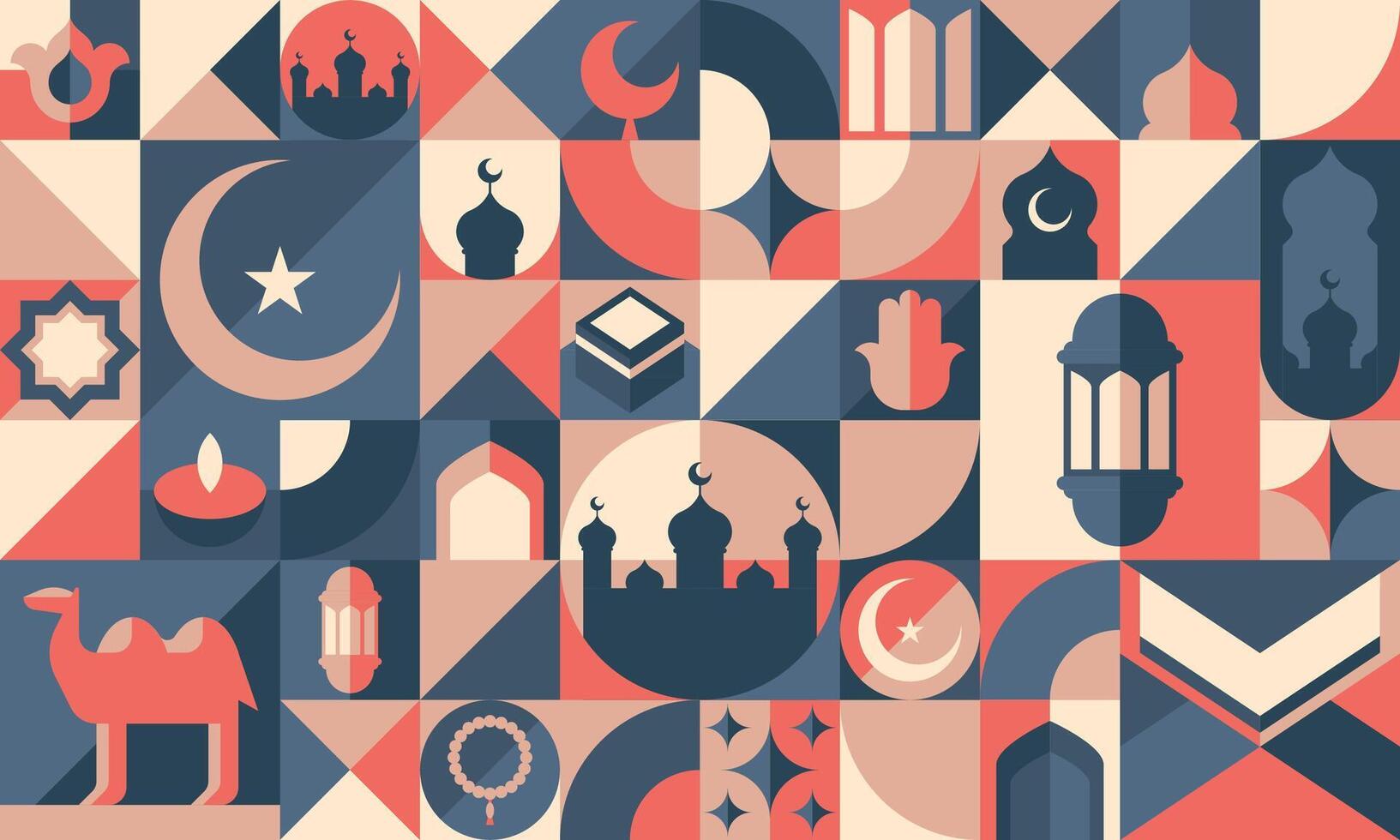 Ramadan geometric Islam pattern, Muslim background vector