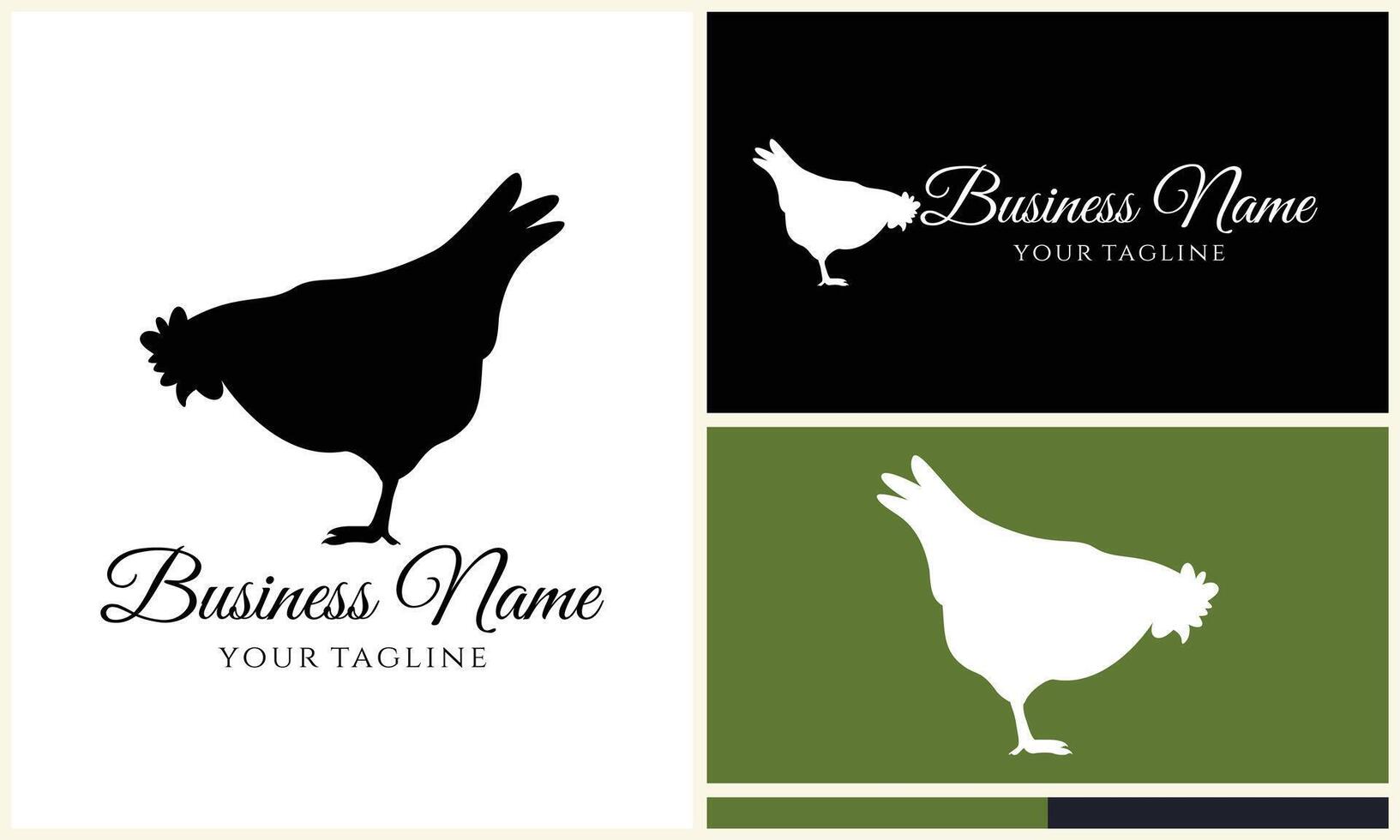 chicken hen rooster logo template vector