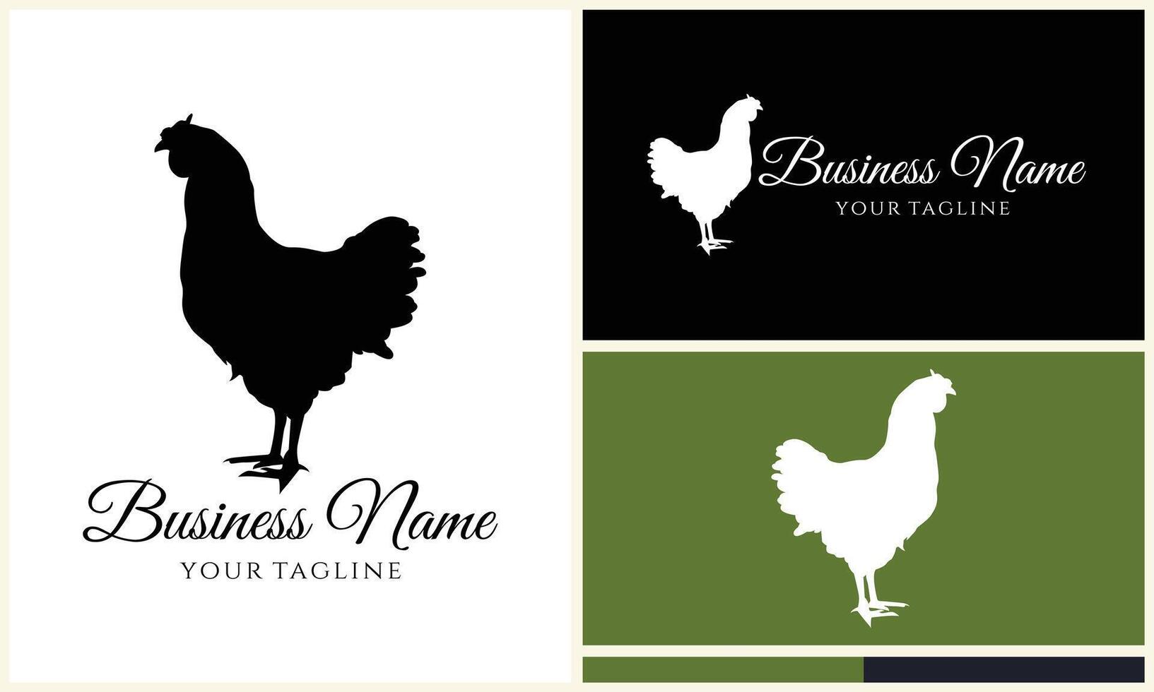 pollo gallina gallo logo modelo vector