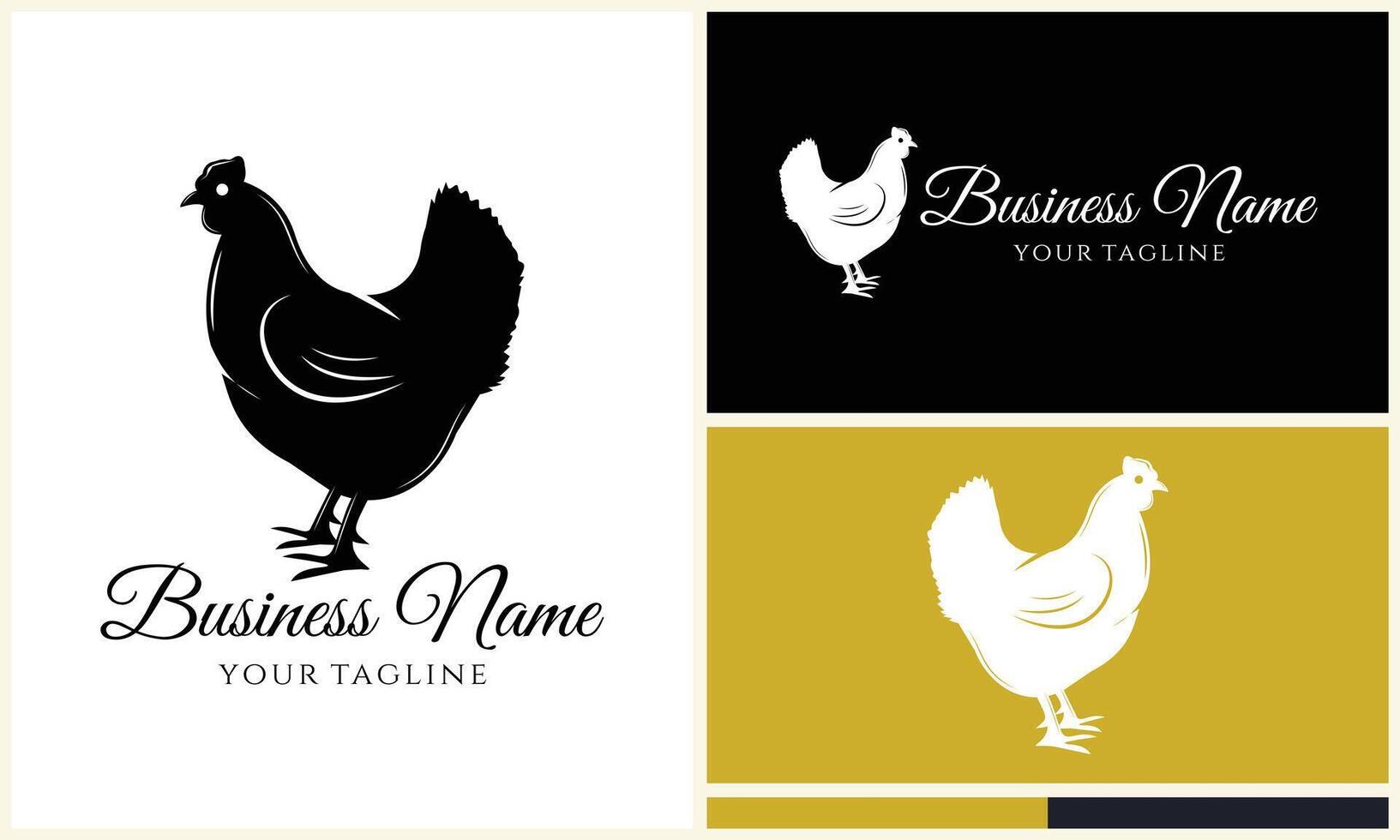 chicken hen rooster logo template vector