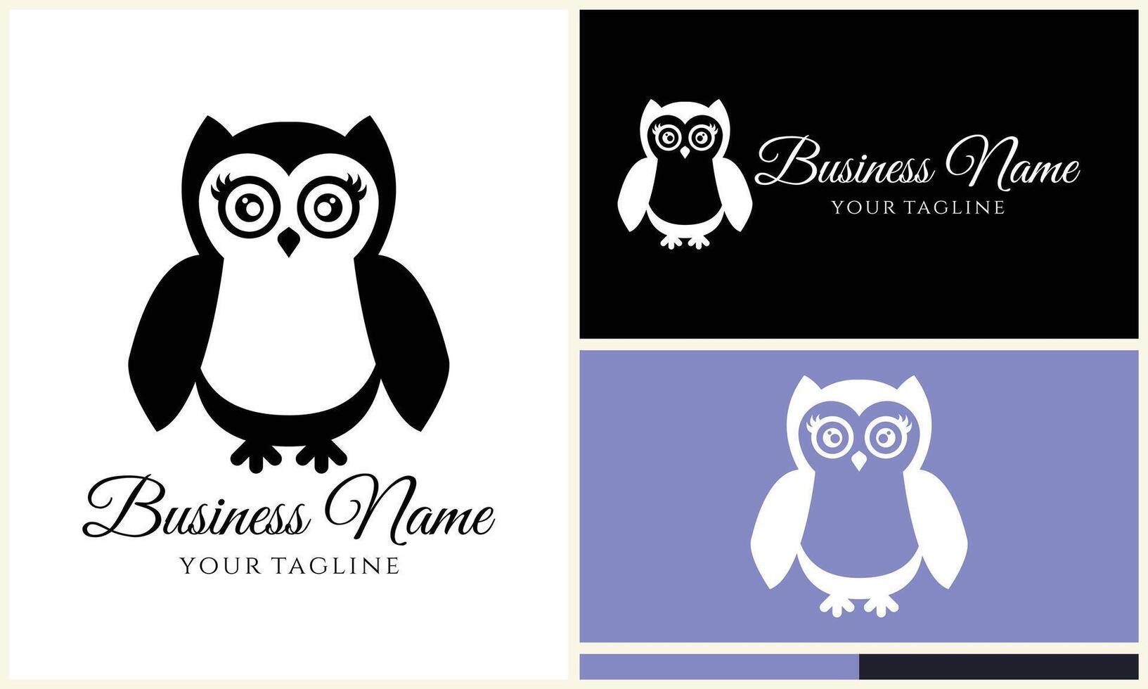 silhouette vector owl logo template