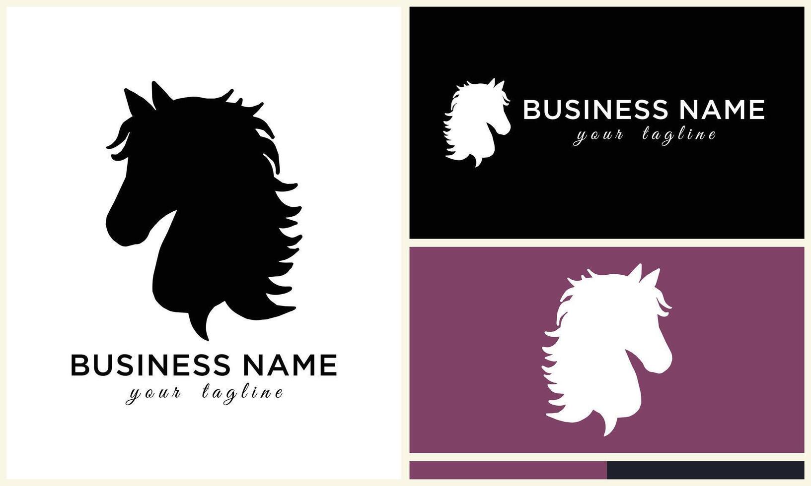 line horse head logo design vector