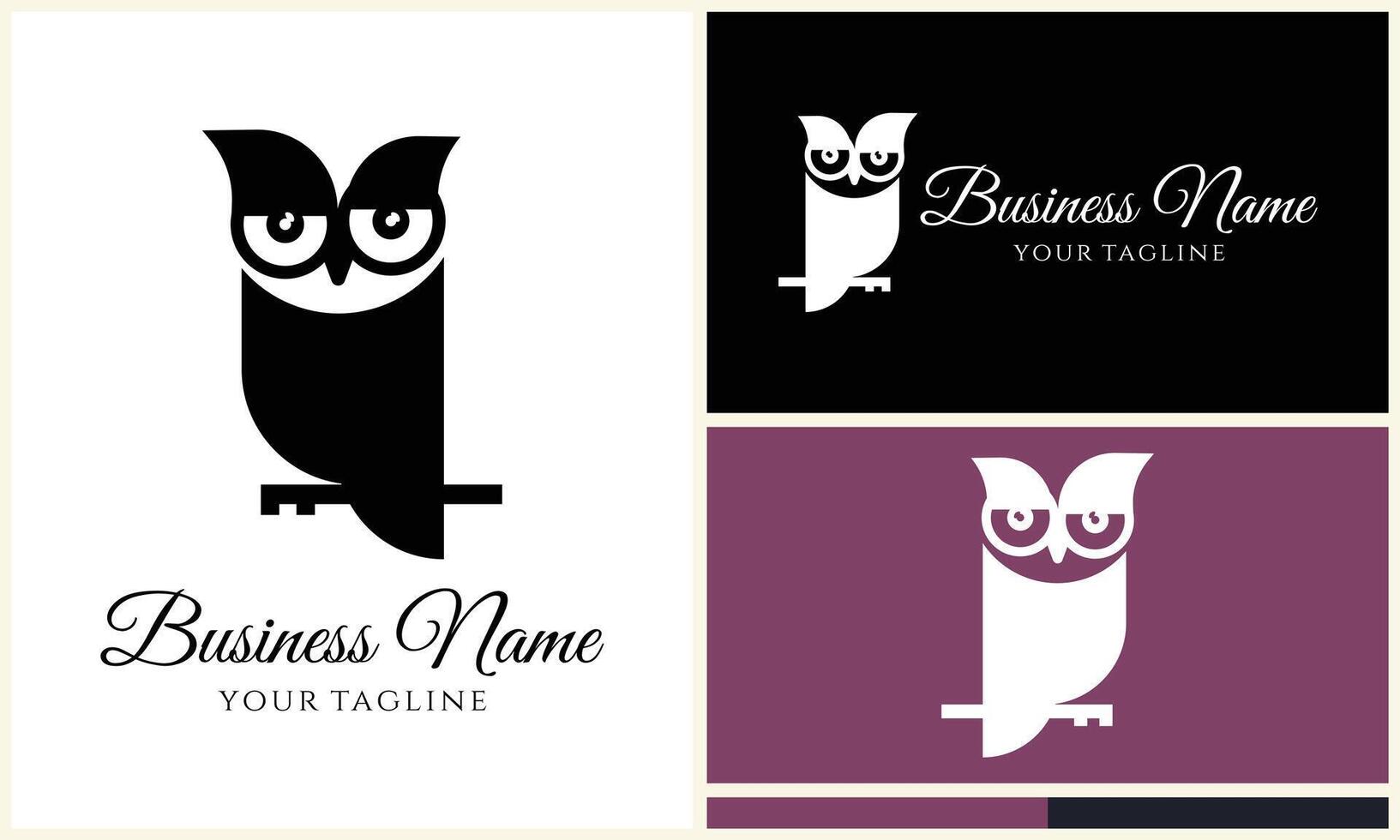 silhouette vector owl logo template