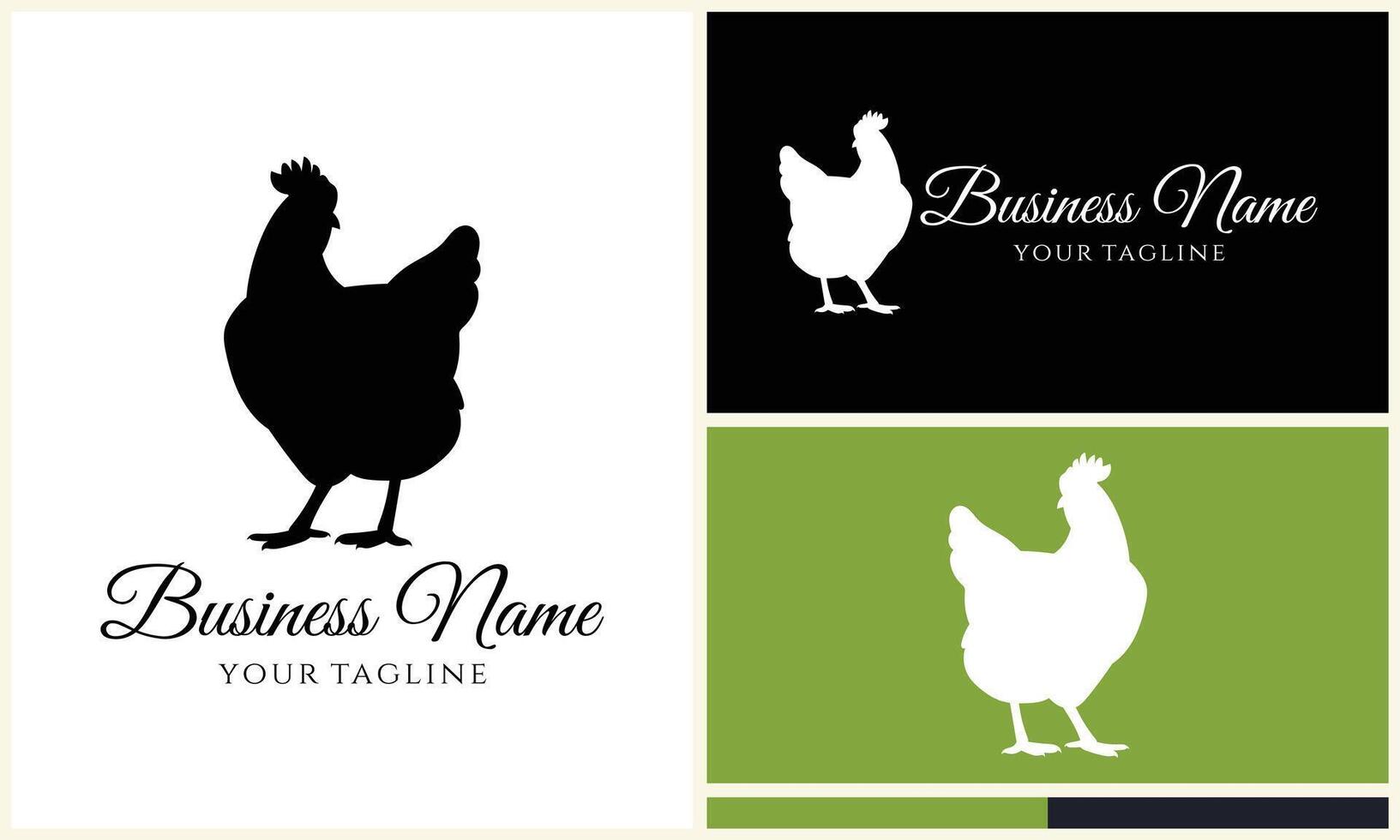 chicken hen rooster logo template vector