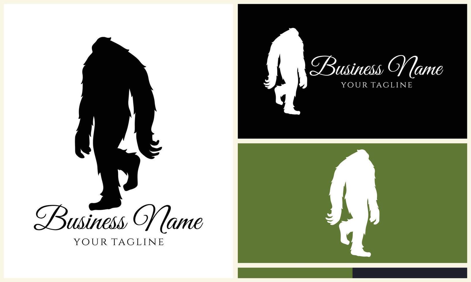 silhouette bigfoot vector logo template