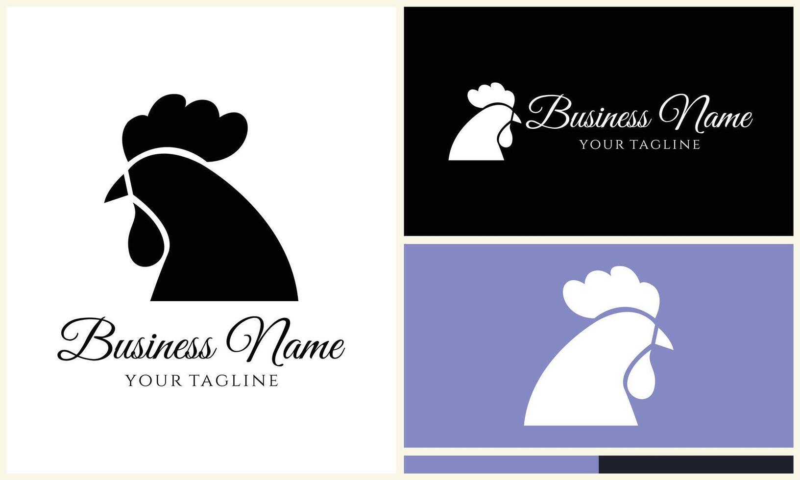 chicken hen rooster logo template vector