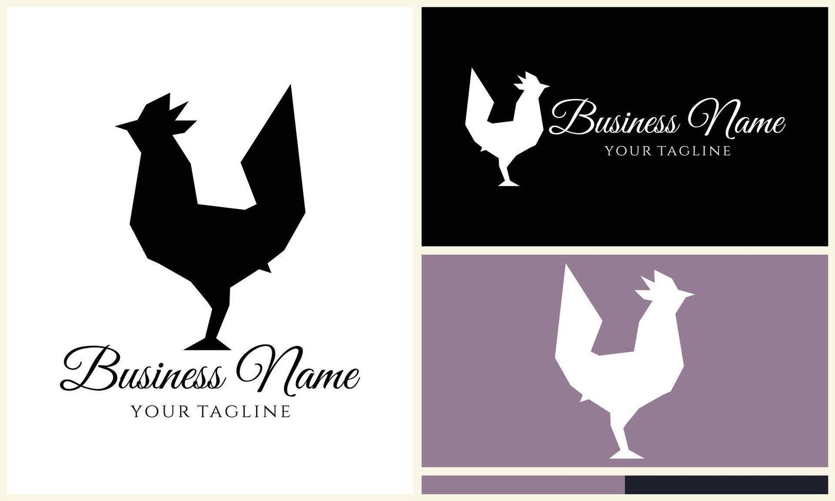 chicken hen rooster logo template vector