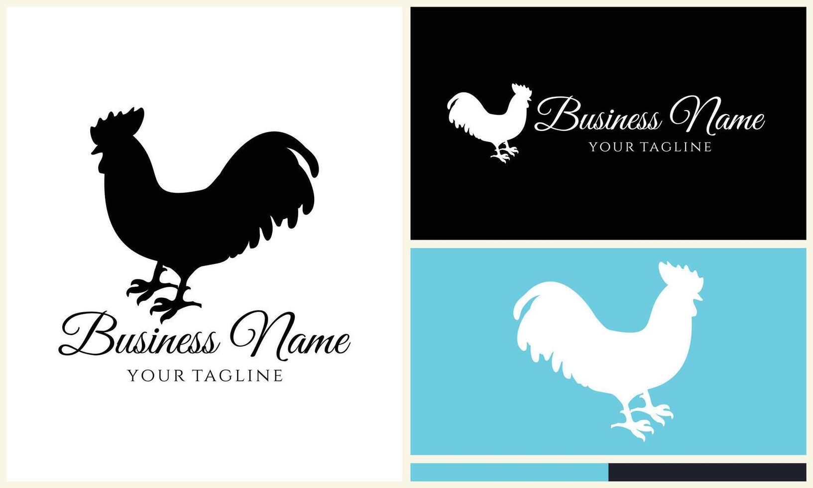 chicken hen rooster logo template vector