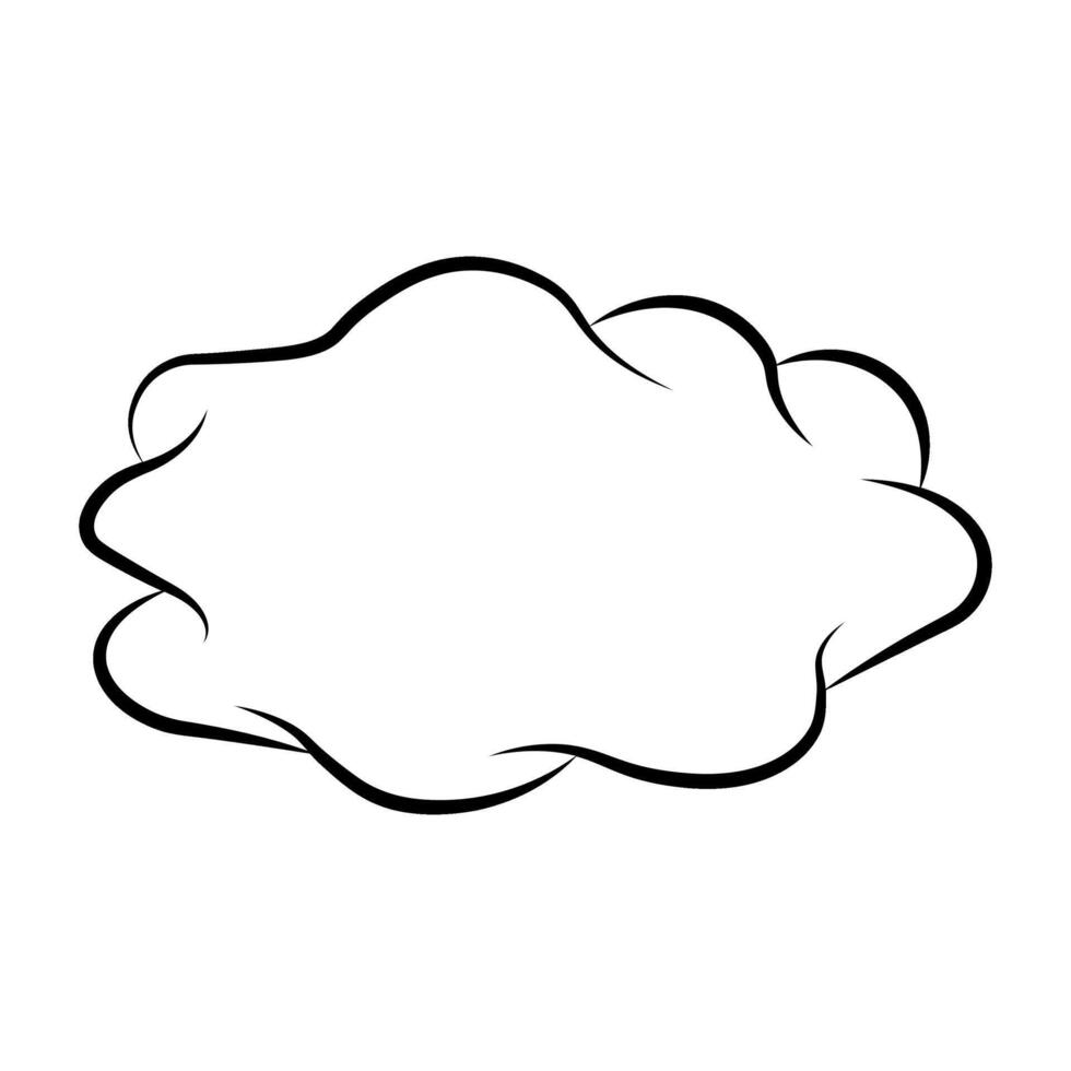 Frame of cartoon cloud. Abstract shape with copy spase for text. Vector illustration