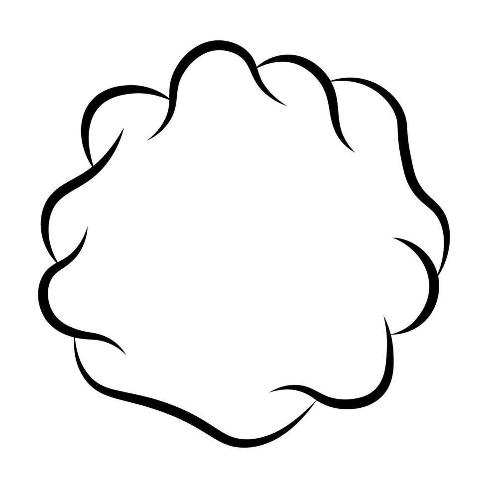 Frame of cartoon cloud. Abstract shape with copy spase for text. Vector illustration