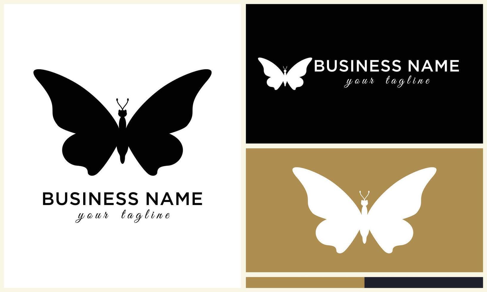 silhouette butterfly vector logo template