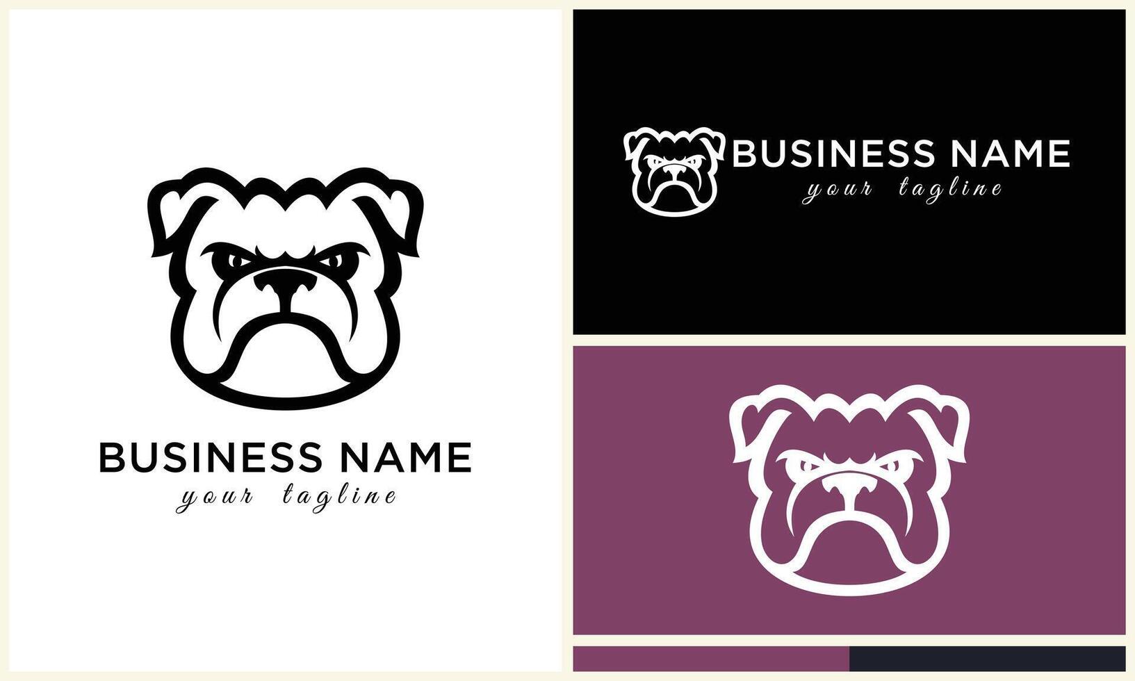 line head bulldog logo template vector