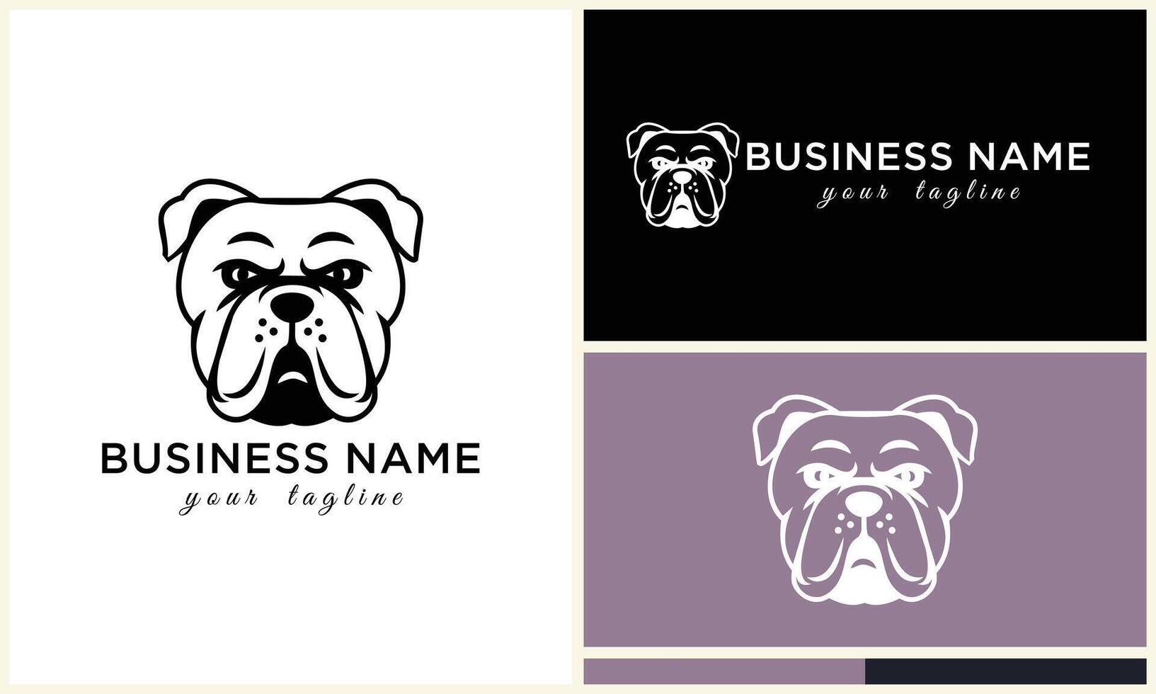 line head bulldog logo template vector